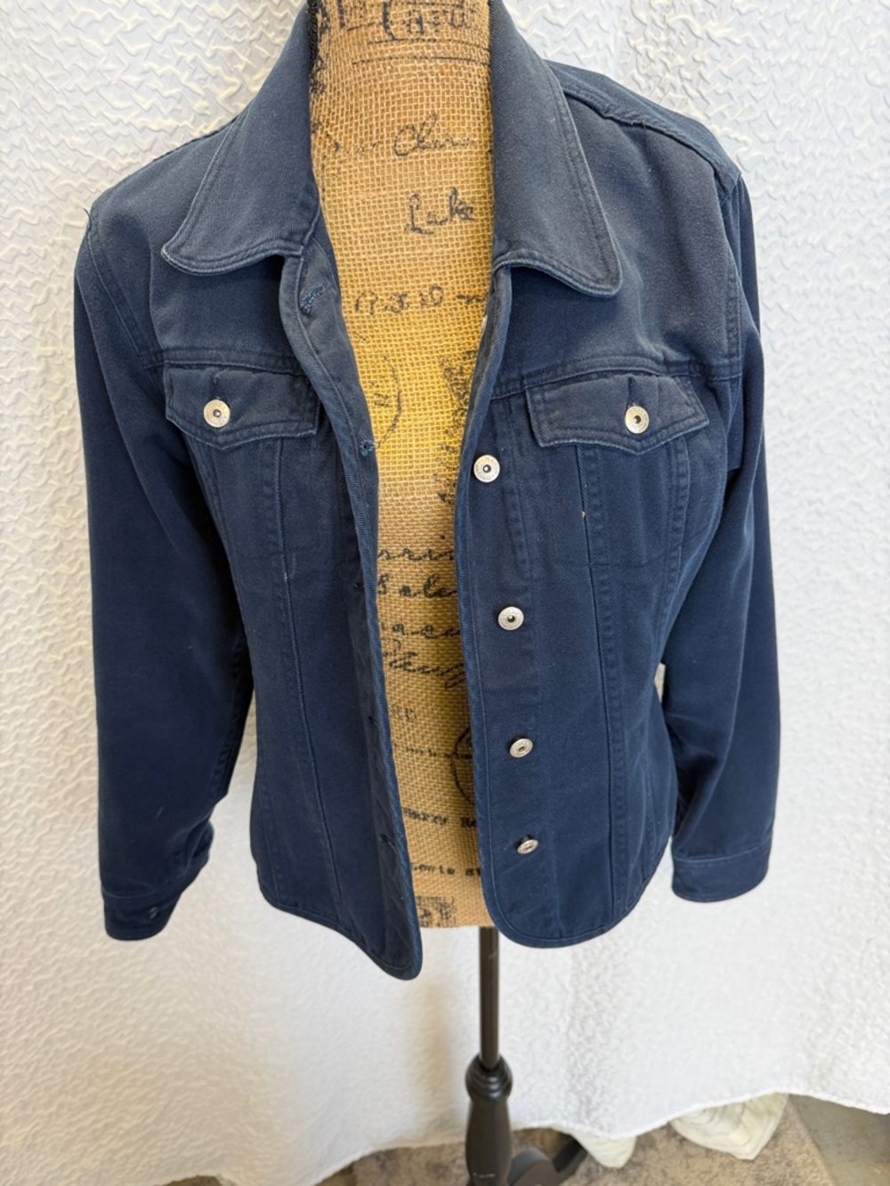Vintage Marsh Landing Blues Navy Button-Up Denim Jacket